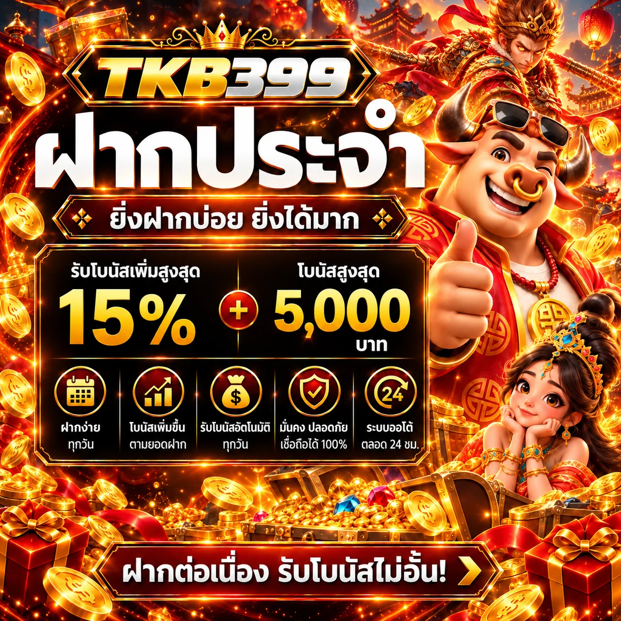 ภาพคู่มือโปรโมชั่นและเกมสล็อต TKB399